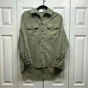 Stradivarius green corduroy oversized overshirt. Size S chore shirt